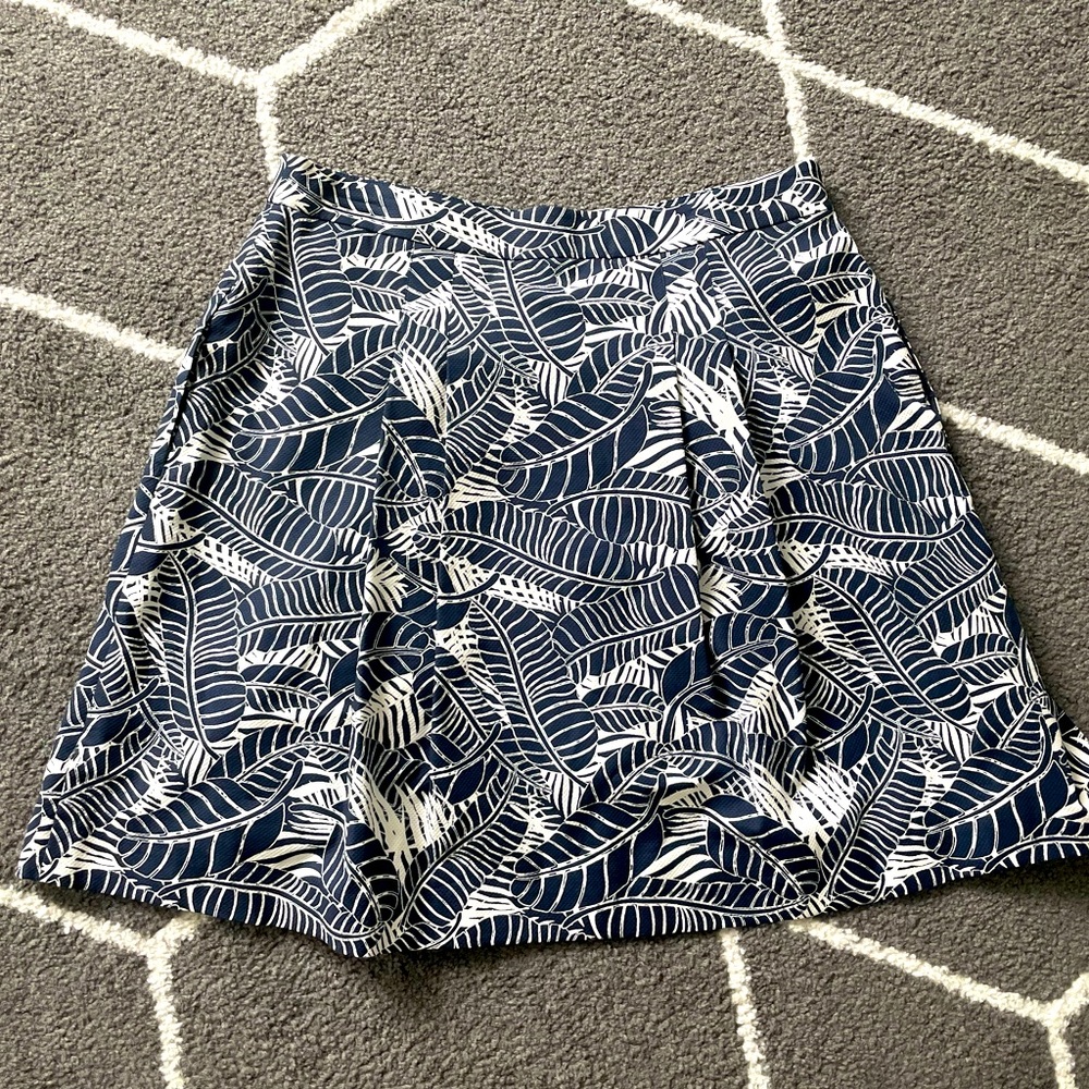 Navy blue and white brooks brothers high waisted skirt